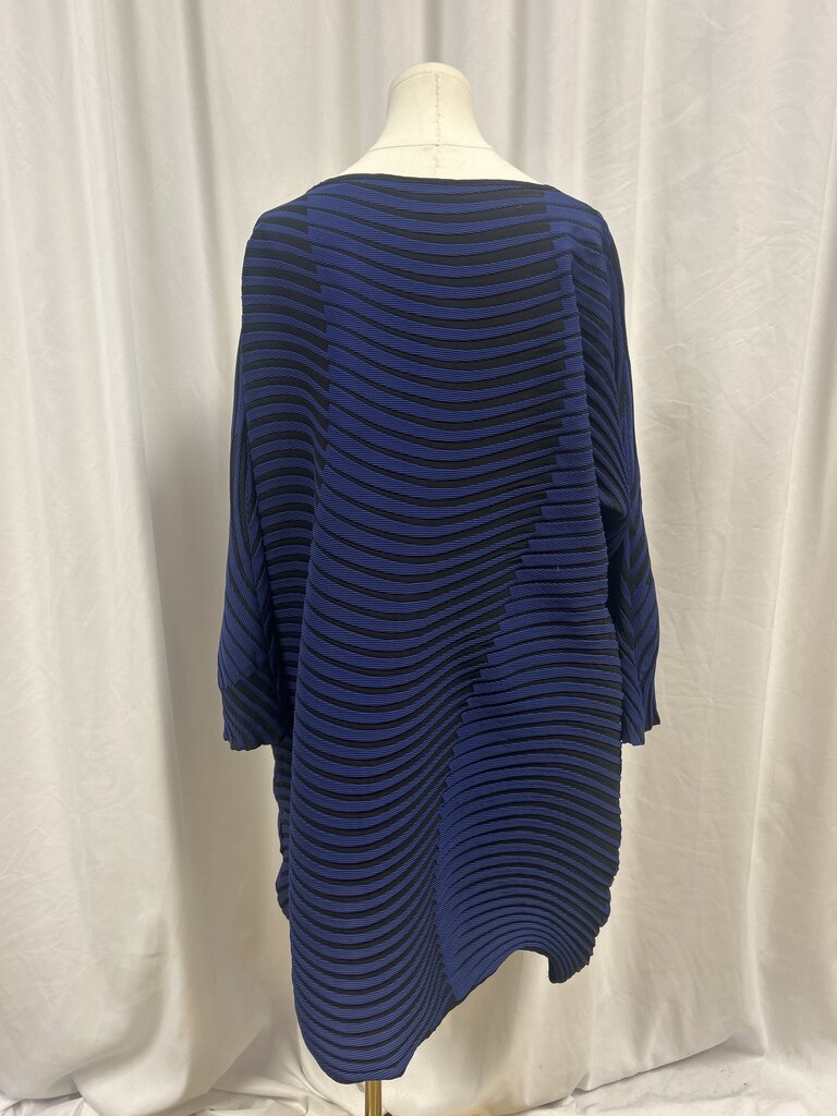 Issey Miyake Blue Striped Tunic Top