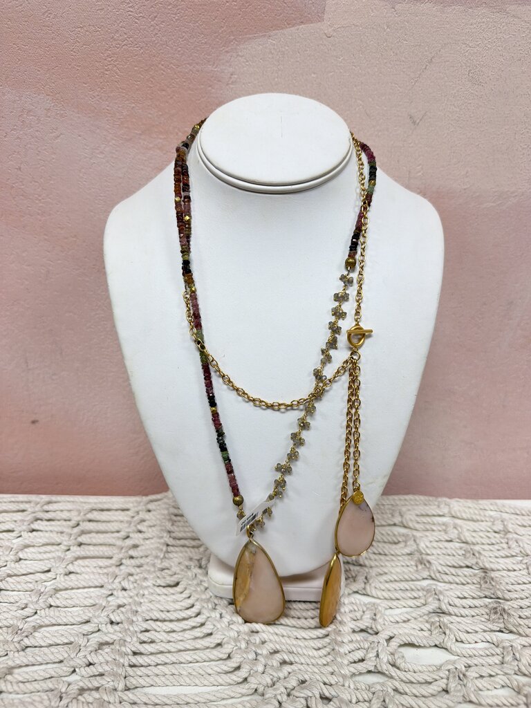 Catherine Page Crystal Beaded Asymmetrical Necklace