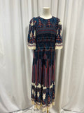 Ba&sh Blue Geometric Print Maxi Dress