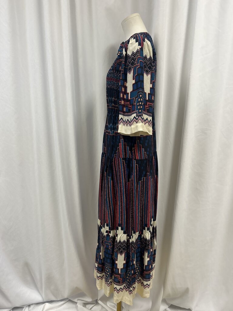Ba&sh Blue Geometric Print Maxi Dress