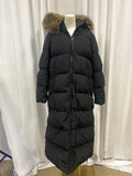 Moncler Long Down Coat w/ Fur Lined Hood & Hanger