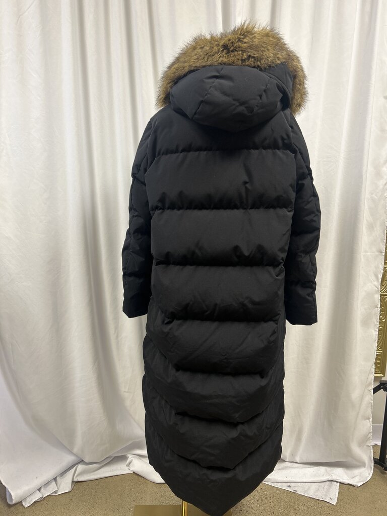 Moncler Long Down Coat w/ Fur Lined Hood & Hanger