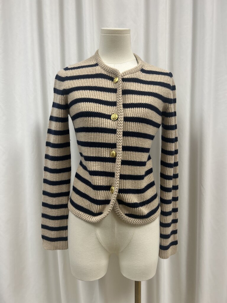 rag & bone Sriped Wool Blend Button Up Sweater
