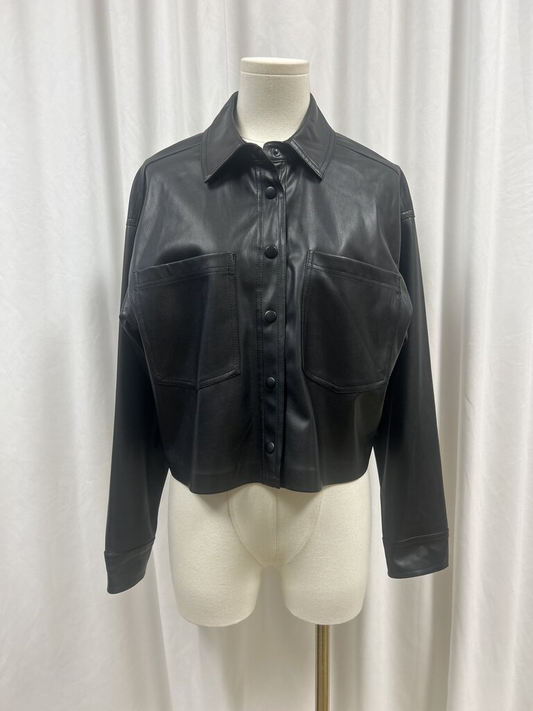 Z Supply Vegan Leather Cropped Jacket
