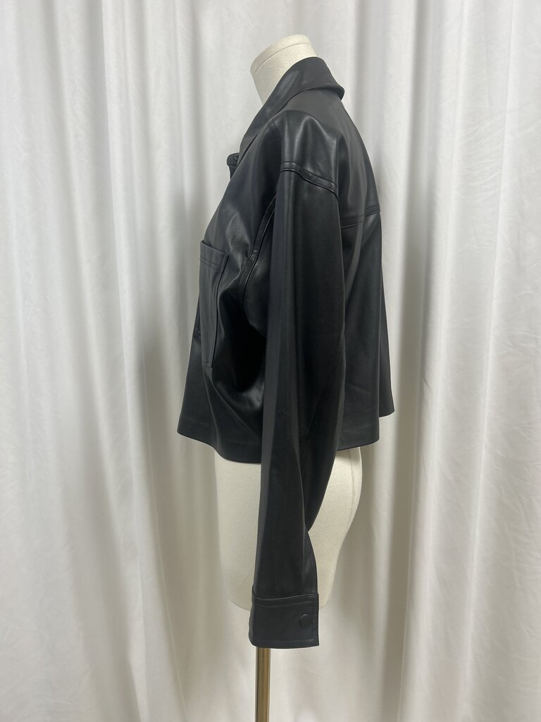 Z Supply Vegan Leather Cropped Jacket