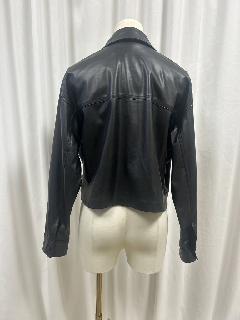 Z Supply Vegan Leather Cropped Jacket