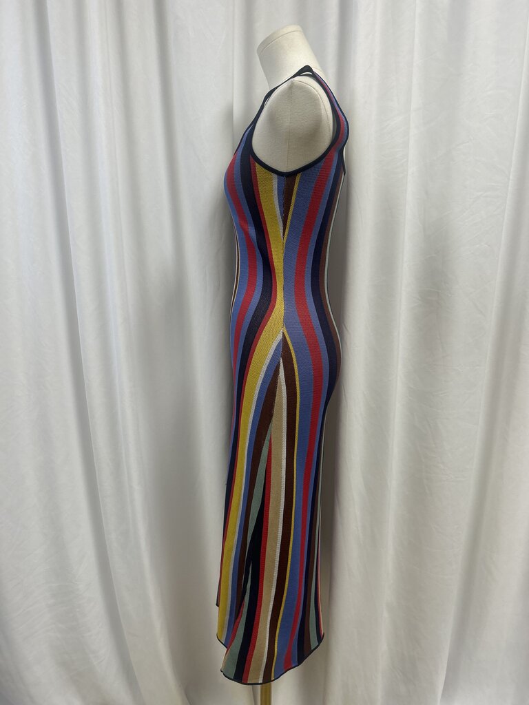 Staud Striped Spaghetti Strao Bodycon Dress