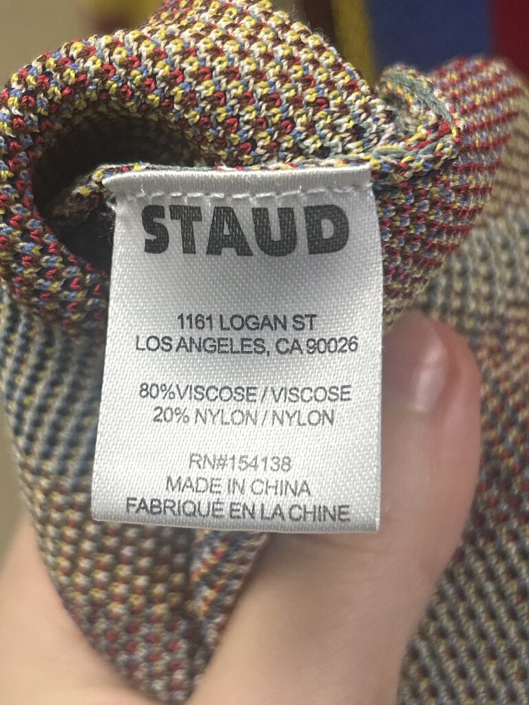 Staud Striped Spaghetti Strao Bodycon Dress