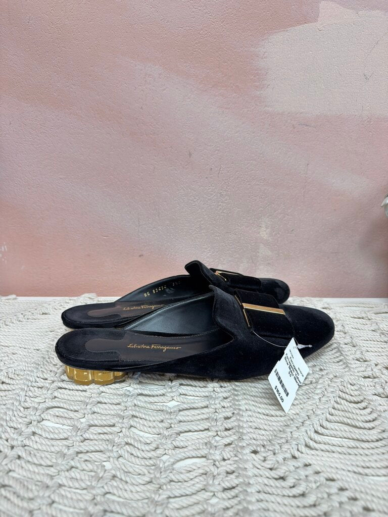 Ferragamo Velvet Bow Mules