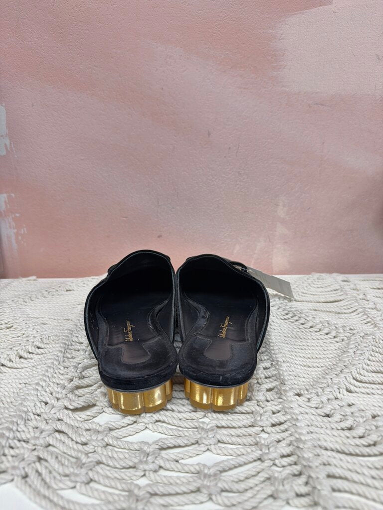 Ferragamo Velvet Bow Mules