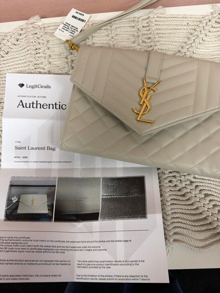 Saint Laurent Grain De Poudre Wristlet
