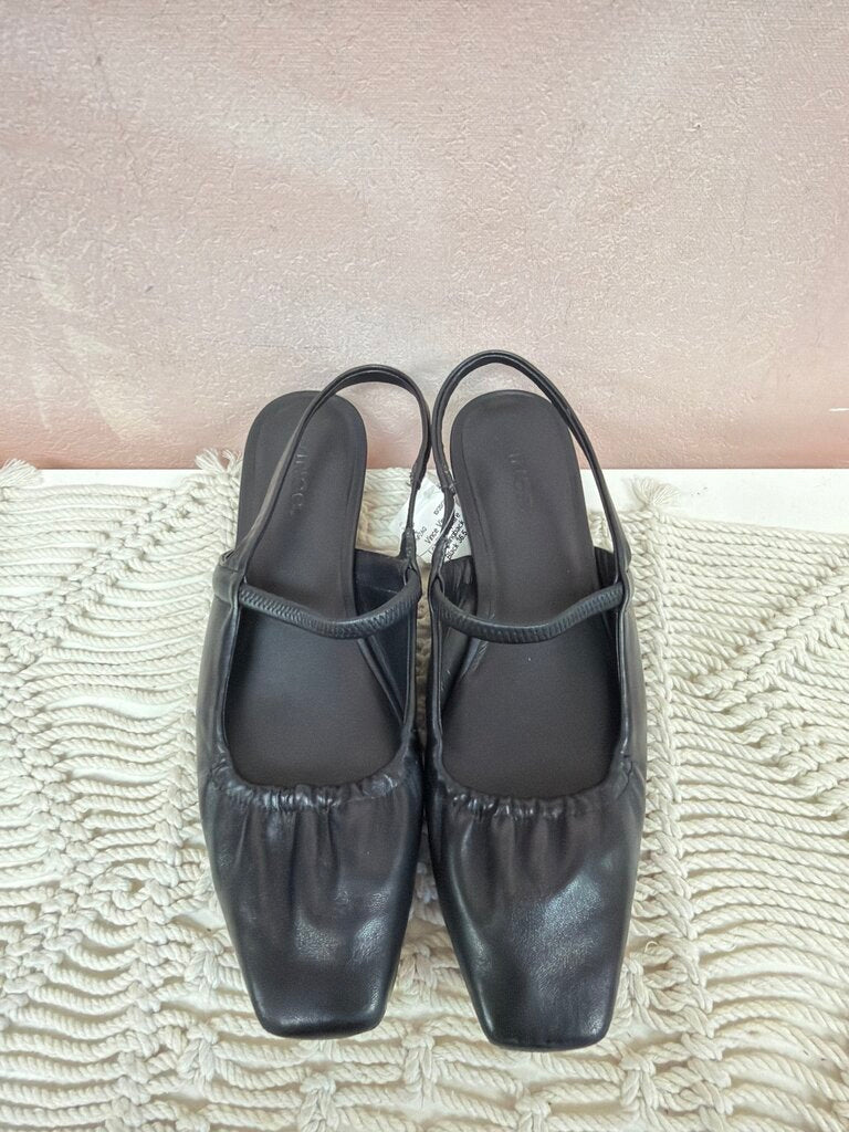 Vince Leather Square Toe Slingback