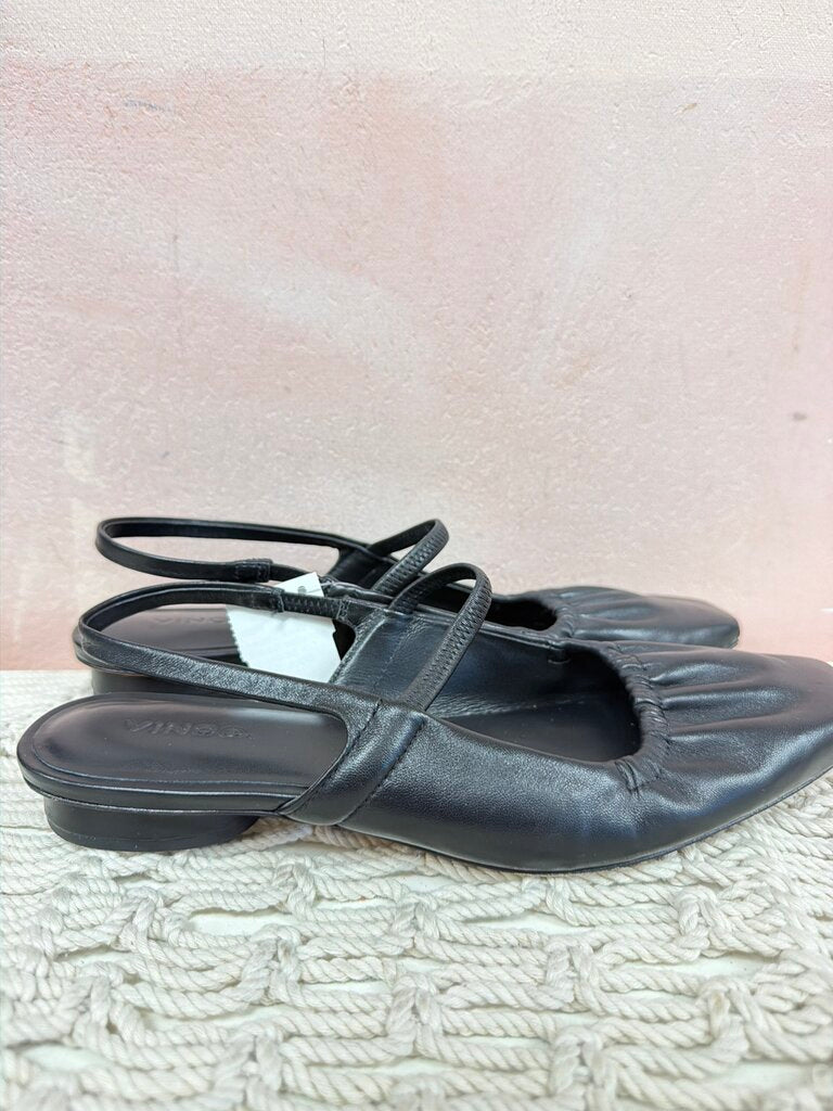 Vince Leather Square Toe Slingback
