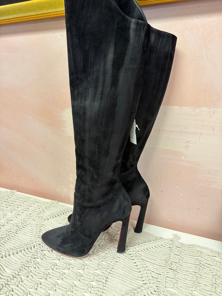 Louboutin Suede "Eleonor Botta" Tall Boot w/ Box & Dustbag (Originally Aprox. $2190)