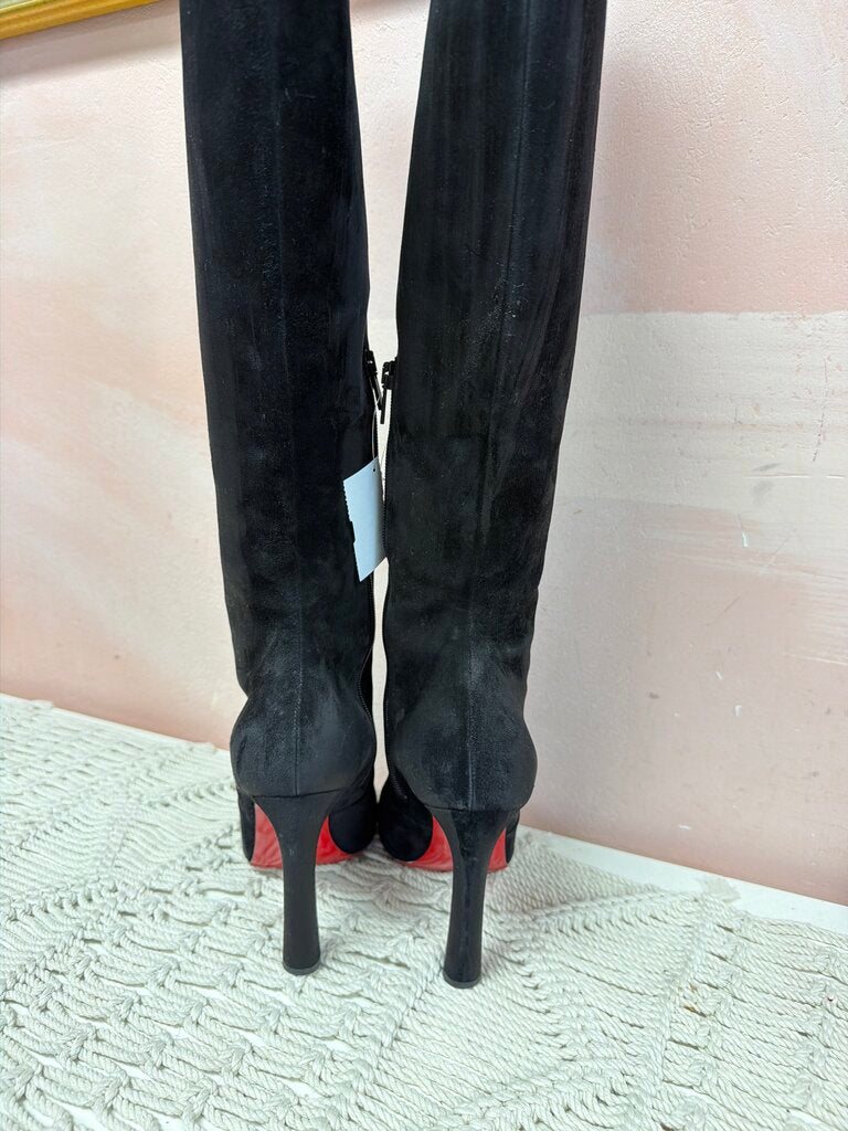 Louboutin Suede "Eleonor Botta" Tall Boot w/ Box & Dustbag (Originally Aprox. $2190)