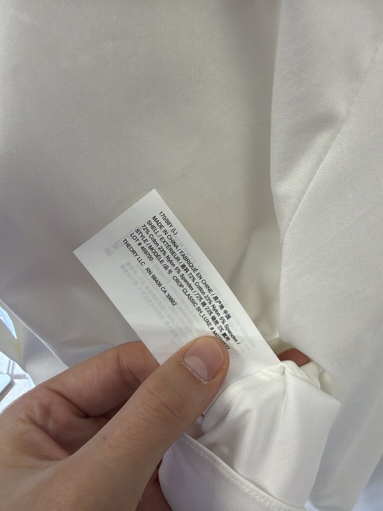 Theory Cropped Button Up