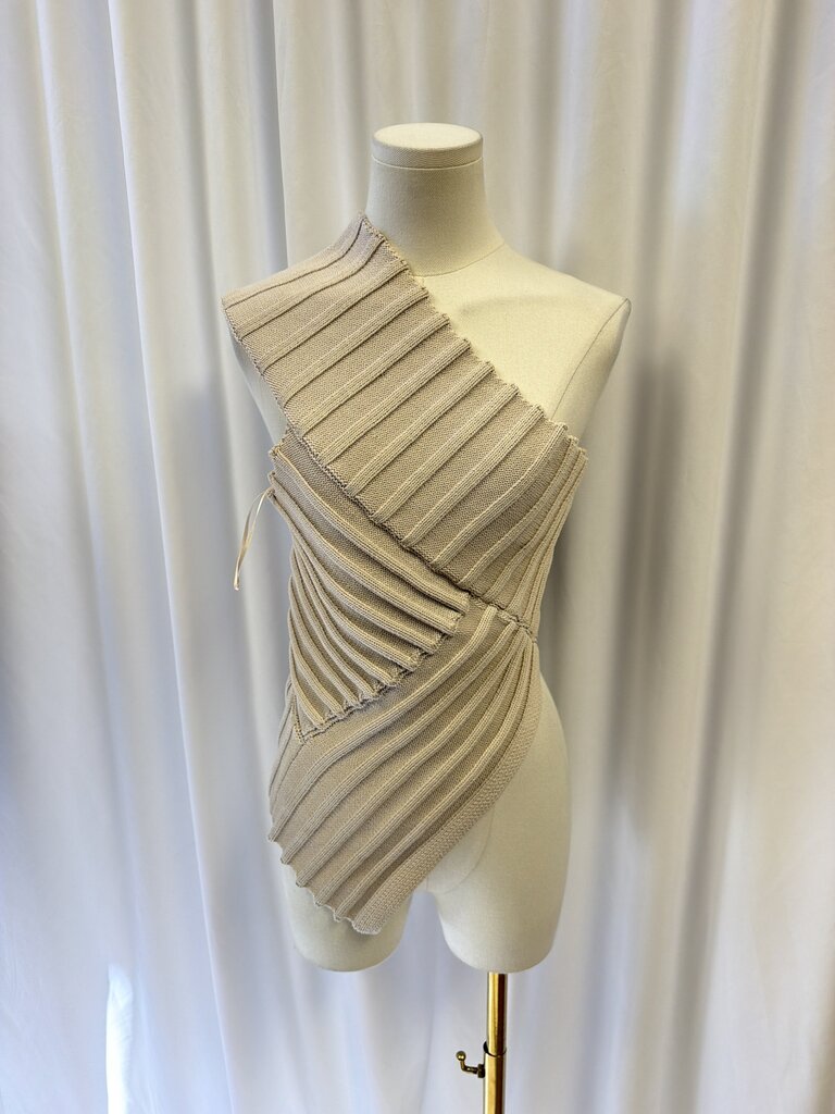 Cult Gaia One Shoulder Asymmetrical Knit Top
