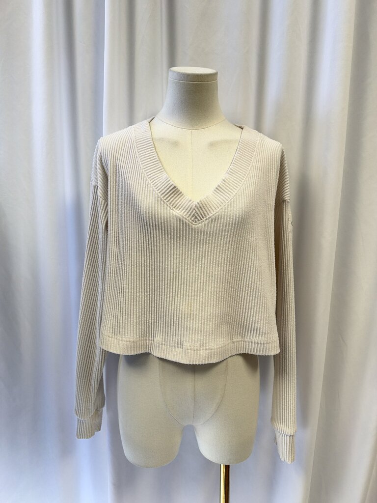Alo Ribbed Cropped V-Neck