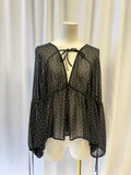For Love & Lemons Polka Dot Sheer Top