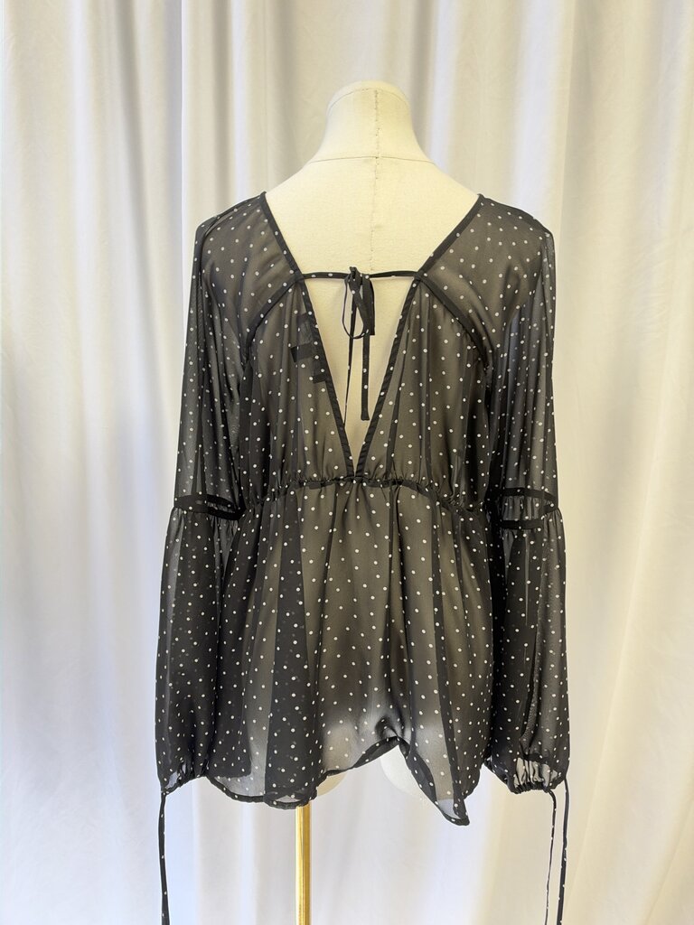 For Love & Lemons Polka Dot Sheer Top