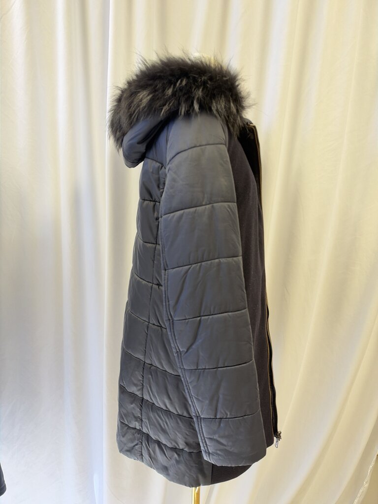 Gimo's Reversible Virgin Wool Coat w/ Raccoon Trim Hood