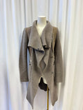 Artico Taupe Suede, Shearling and Cashmere Sweater Coat