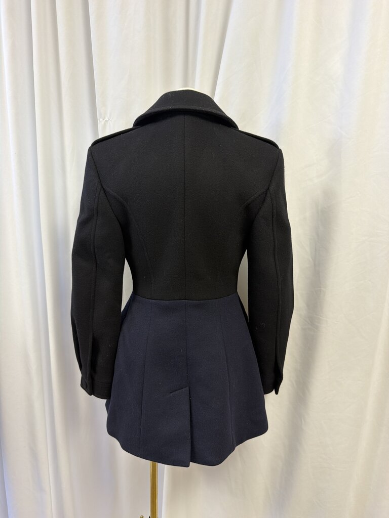 Alexander McQueen Two Tone Wool Peacoat