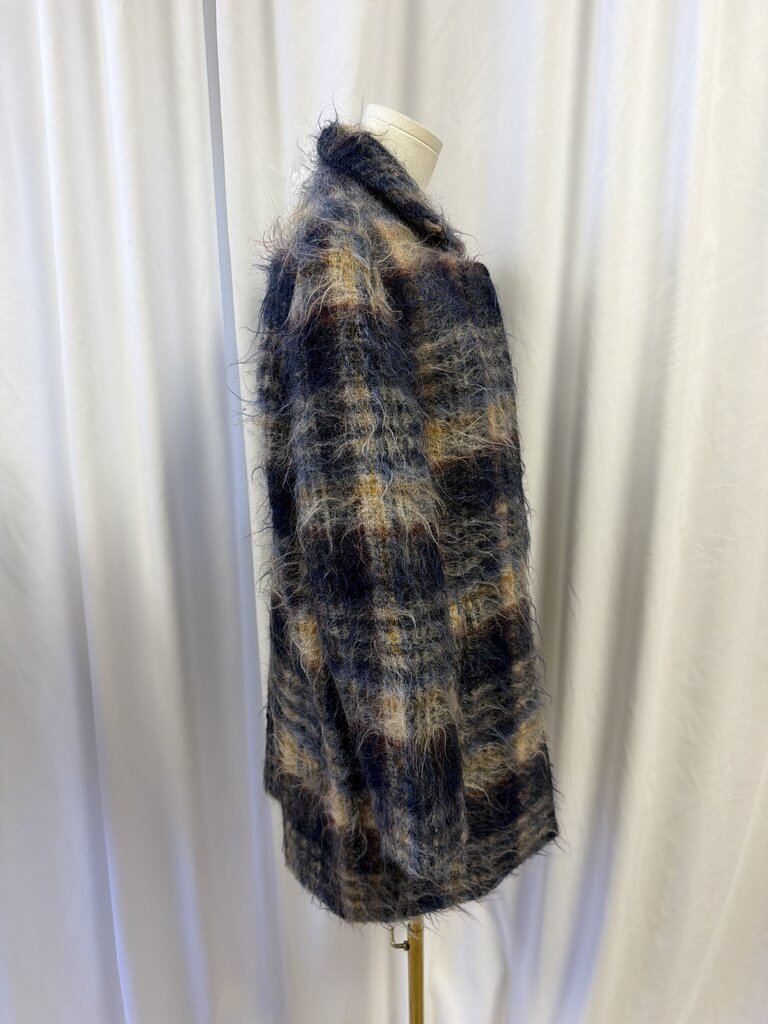Closed Plaid Alpaca/Mohair Blend Coat