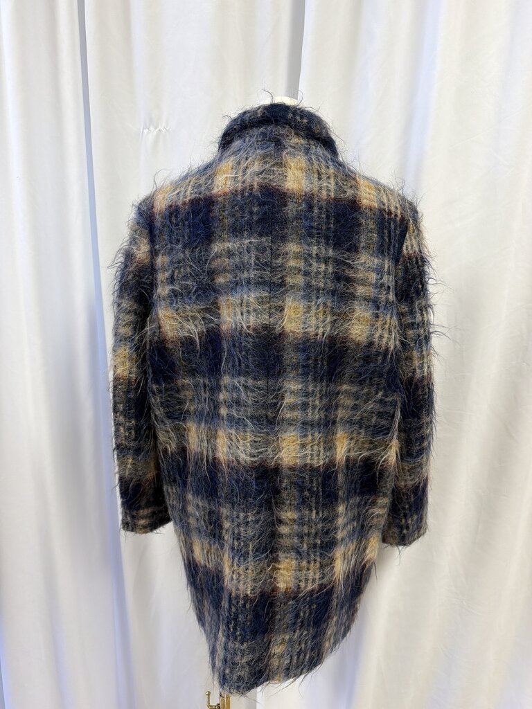 Closed Plaid Alpaca/Mohair Blend Coat