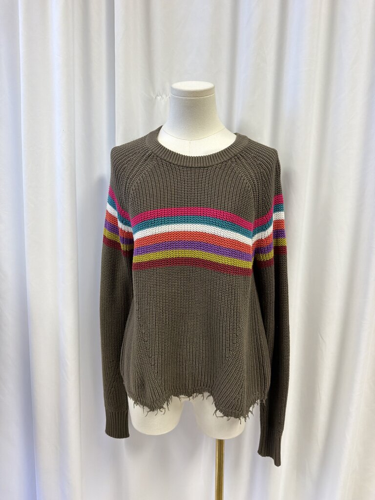 Cotton by Autumn Crewneck Fringe Bottom Sweater