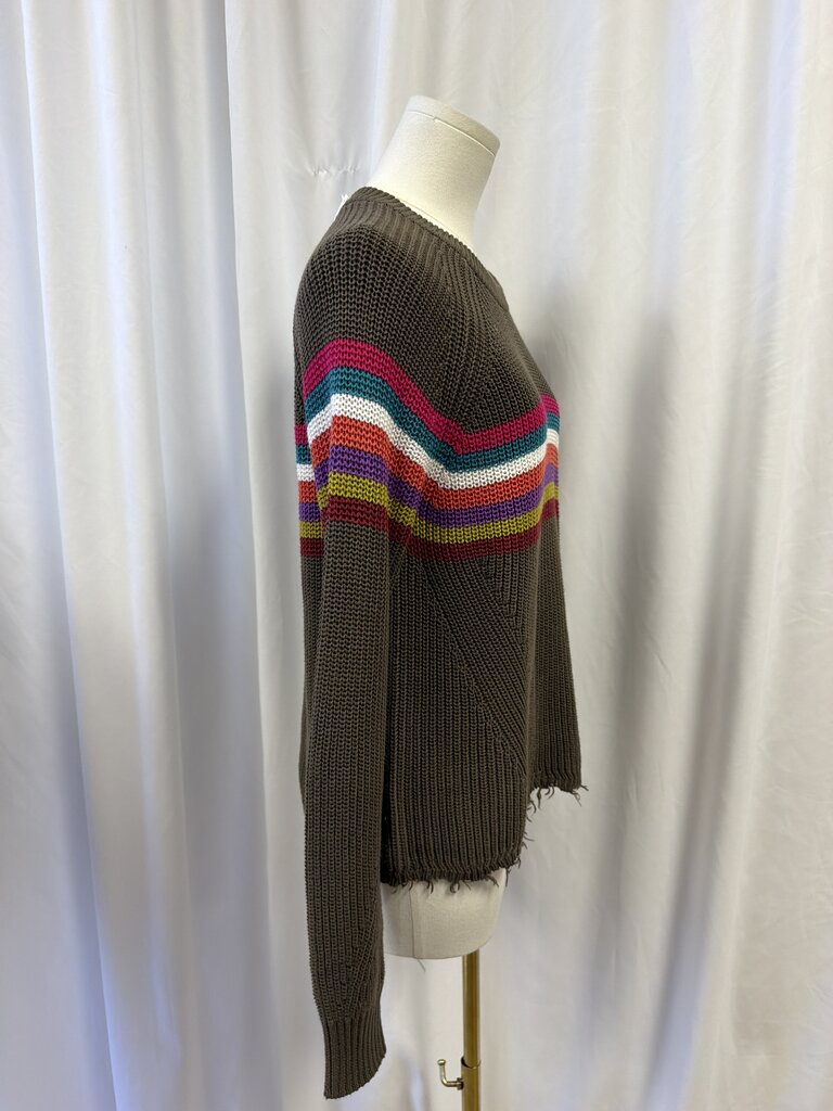 Cotton by Autumn Crewneck Fringe Bottom Sweater