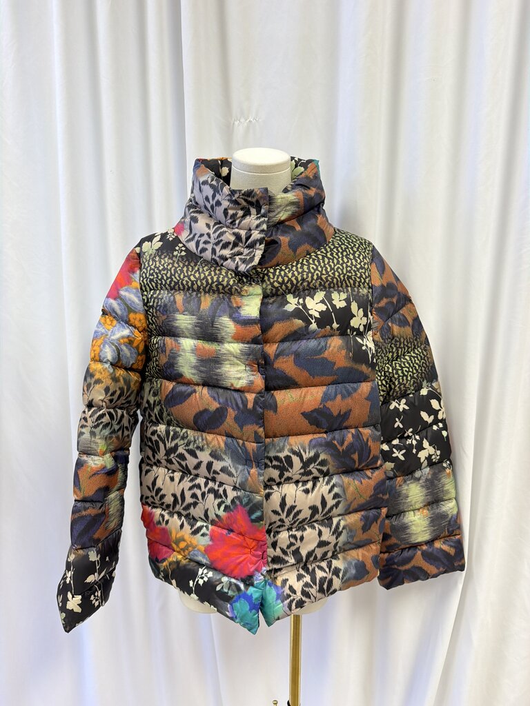 Etro Mixed Print Quilted Puffer Jacket