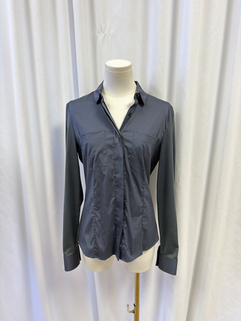 Akris Mixed Materiel Button Up
