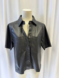 Evereve Vegan Leather Short Sleeve Top