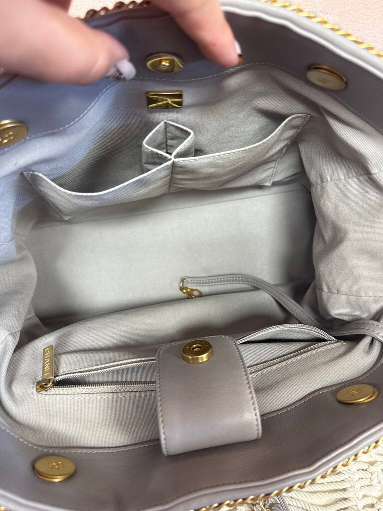 Chanel Chain Lines Quilted Calfskin Shopping Tote '21 (Rare Find)