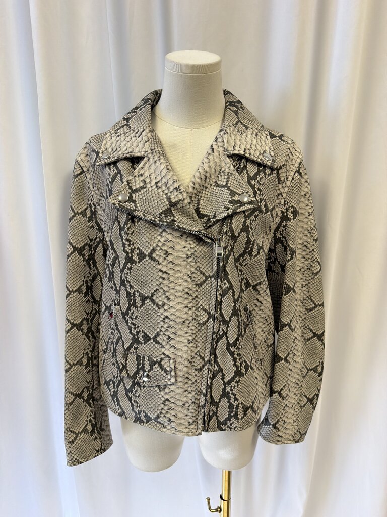Escada Leather Snake Moto Jacket