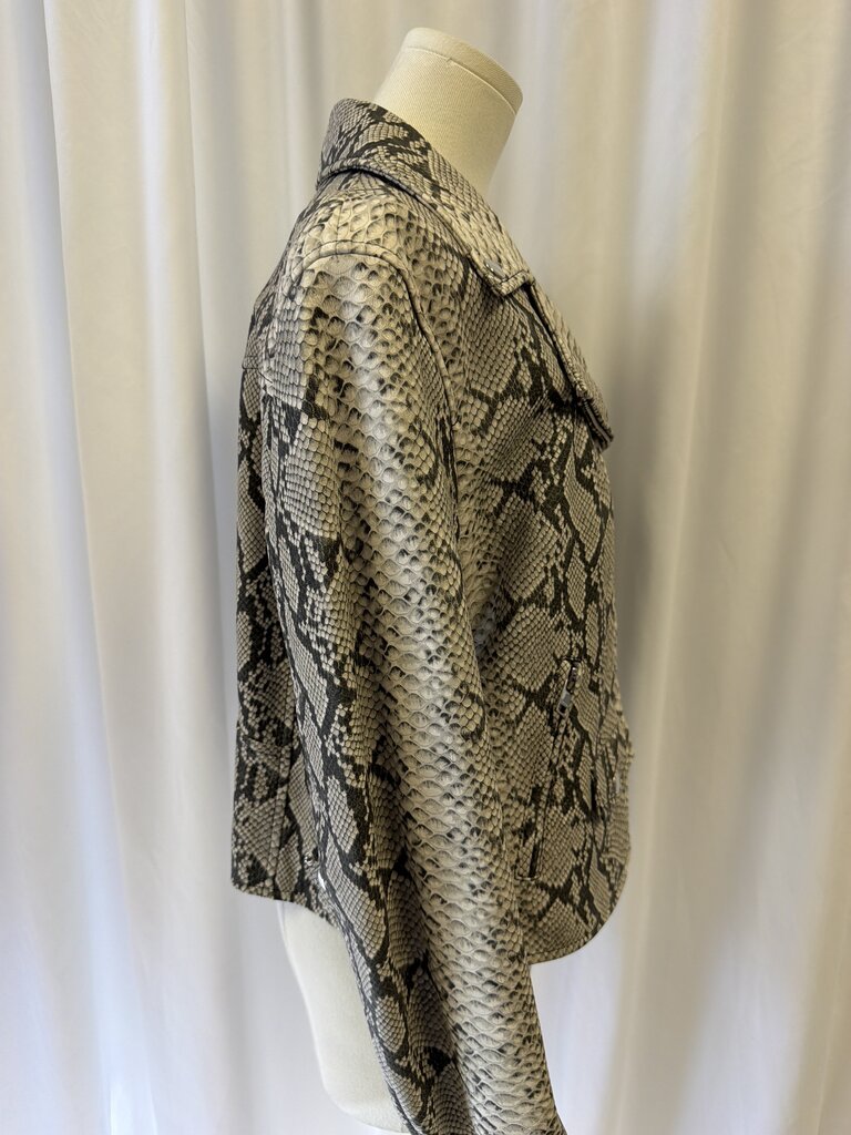Escada Leather Snake Moto Jacket