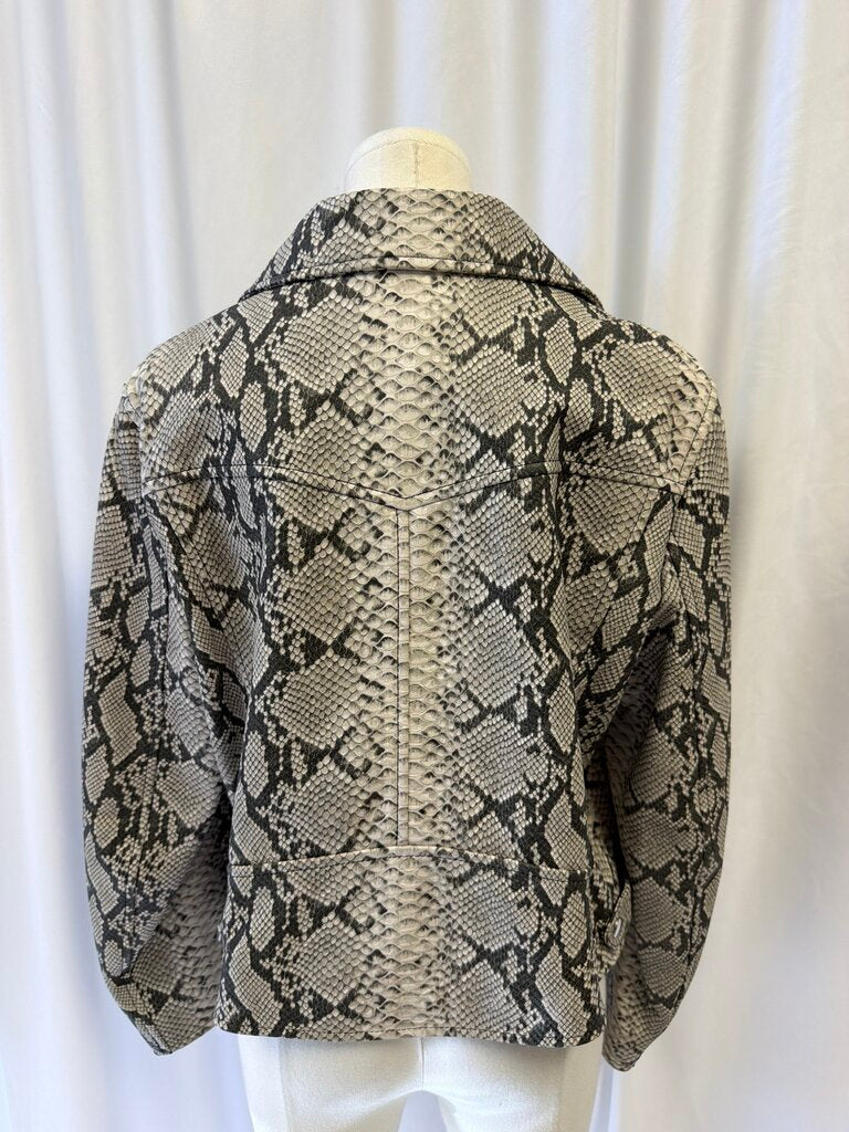Escada Leather Snake Moto Jacket