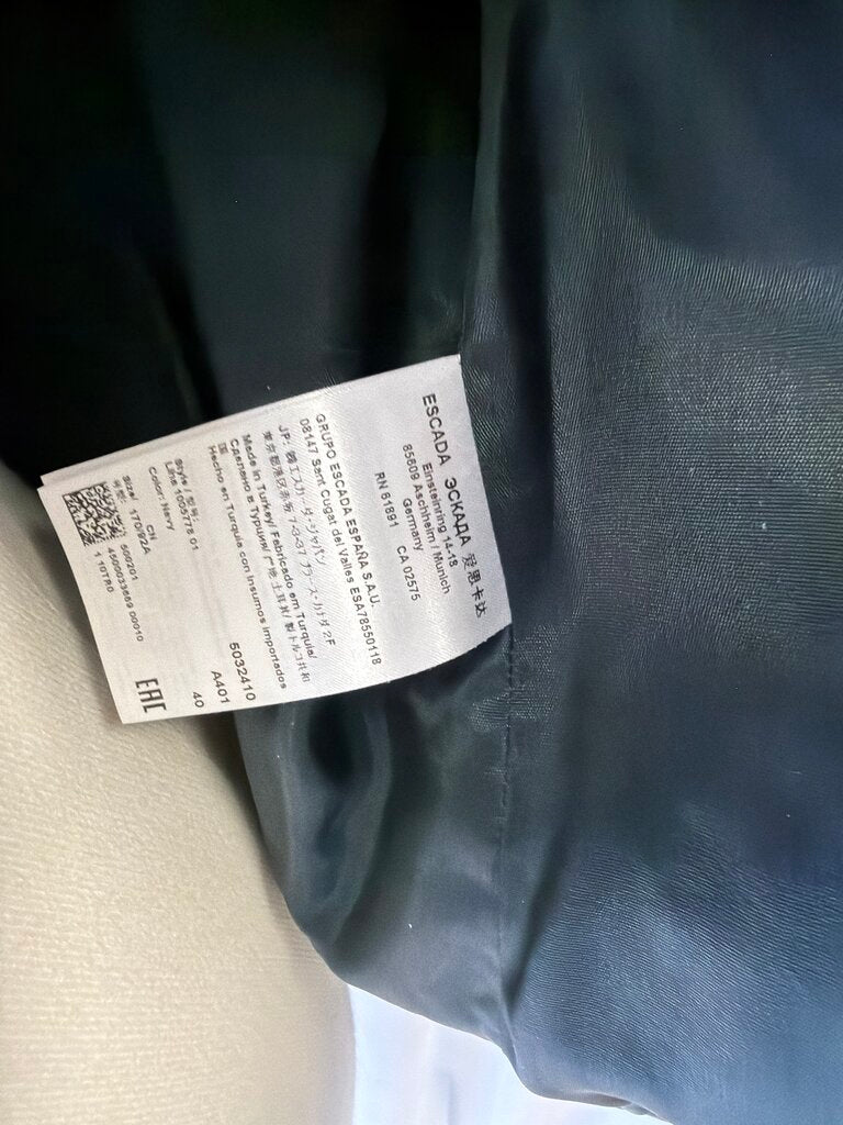 Escada Leather Plaid Jacket