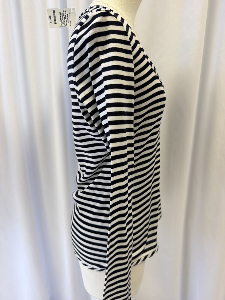 Burberry Striped Scoop Neck Long Sleeve Top