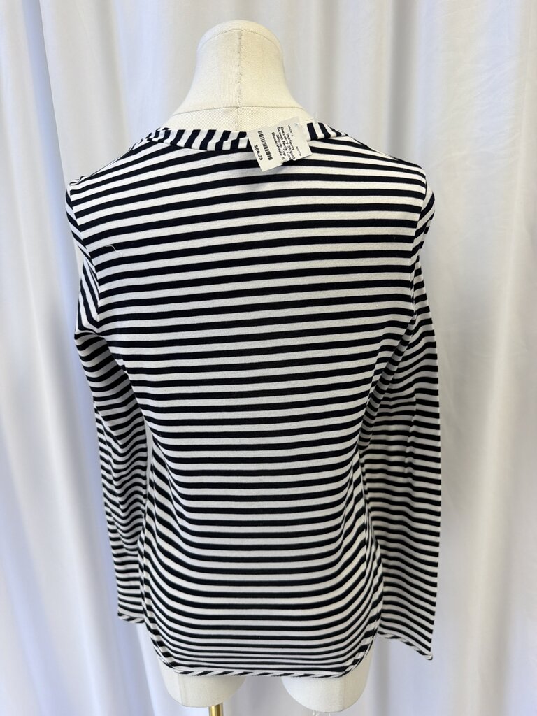 Burberry Striped Scoop Neck Long Sleeve Top