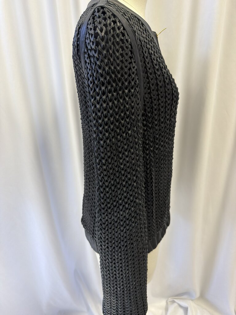 Escada Woven Leather Bomber Jackete