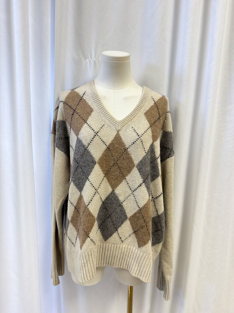 Alex Mill Argyle V-Neck Sweater NWT