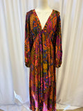 Farm Rio Printed V-Neck Long Sleeve Maxi Dress
