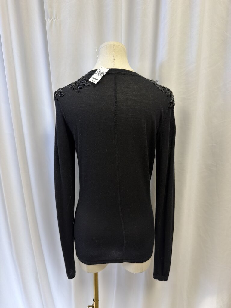 Elie Tahari Embellished Merino Wool Long Sleeve