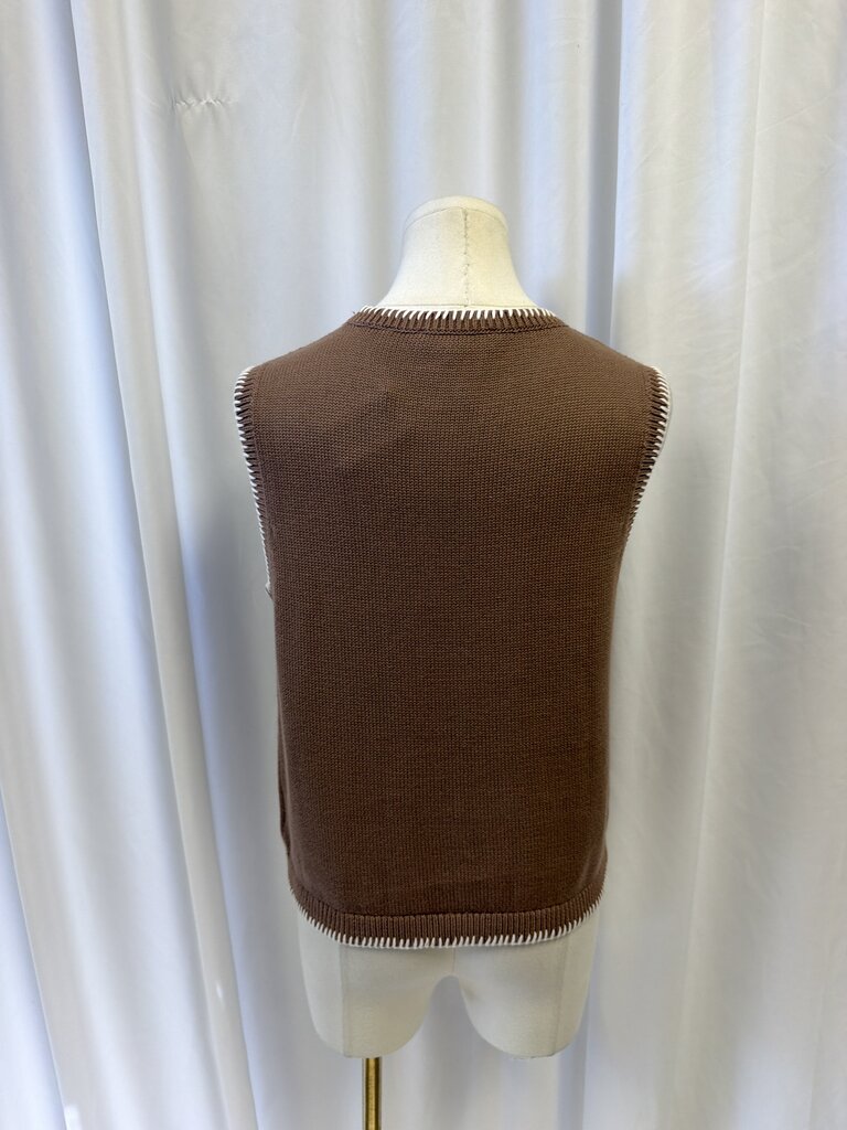 White + Warren Cotton Blanket Stitch Detail Tank