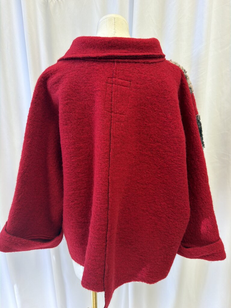 Mara Gibucci Wool/Alpaca Polka Dot Collared Jacket