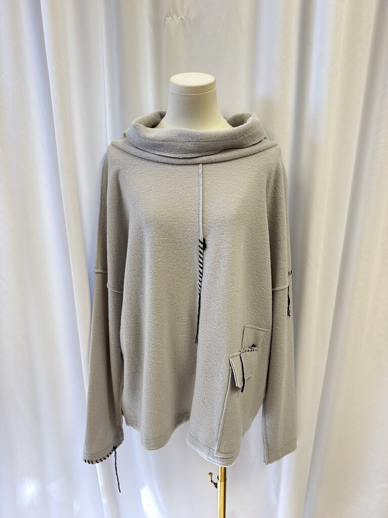 NY 77 Distressed Embroidered Turtleneck
