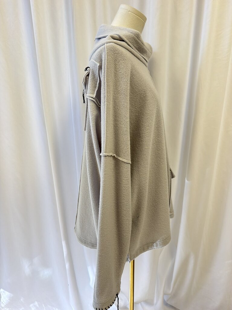 NY 77 Distressed Embroidered Turtleneck