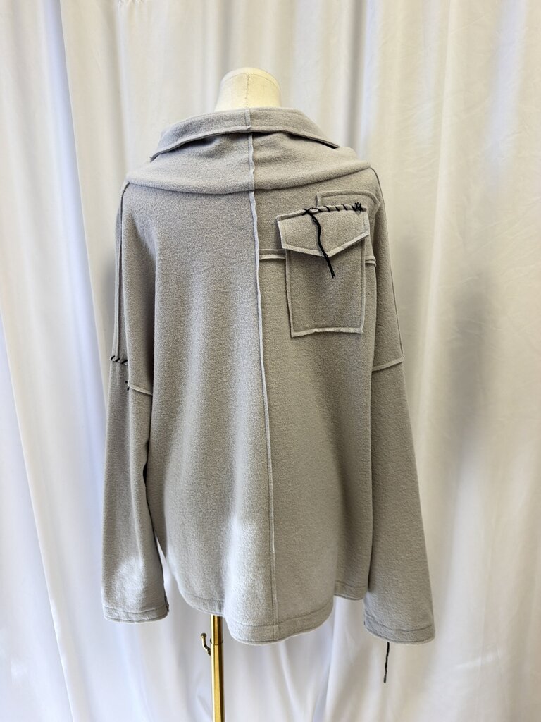 NY 77 Distressed Embroidered Turtleneck